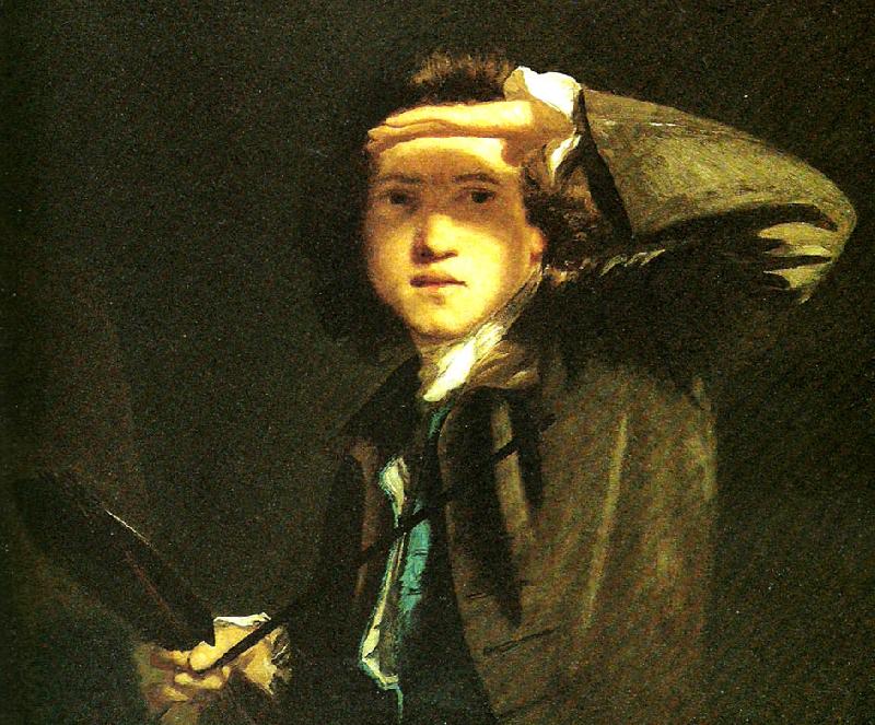 Sir Joshua Reynolds self-portrait shading the eyes Norge oil painting art